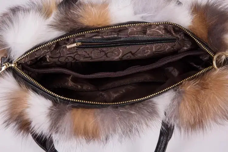 Fur Fox Hair One Shoulder Crossbody Portable Wool Bag