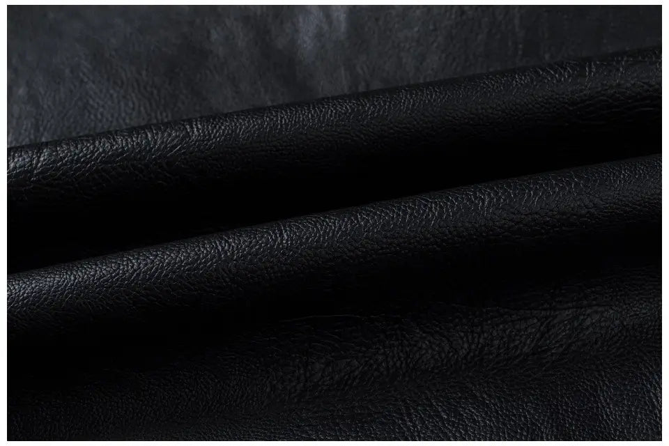 Motorcycle Stitching Leather Jacket Men Stand Collar Retro