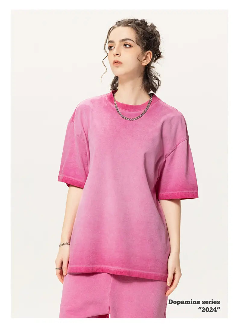 Street Dopamine Pure Cotton Washed Old Short Sleeve