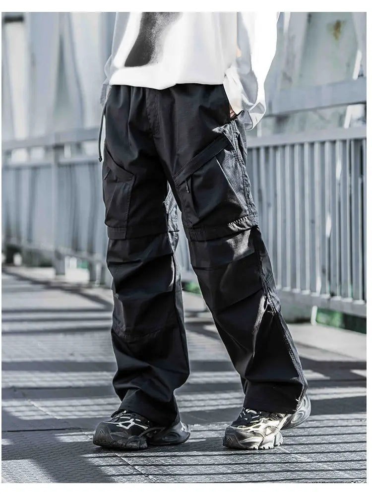 Straight Cargo Pants Men’s Multi-pocket Paratrooper Pants