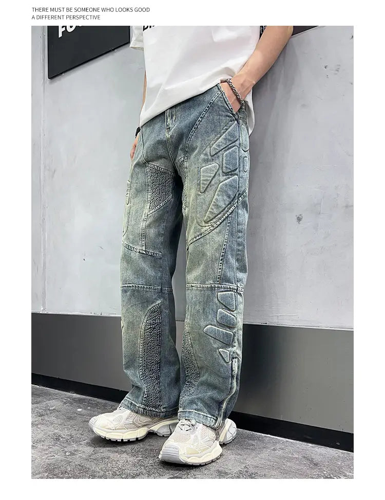 Three-dimensional Steel Seal Anti-collision Structure Jeans