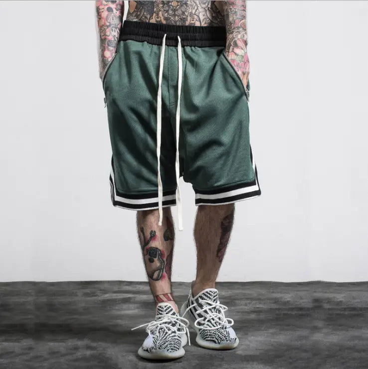 Basketball pants zipper men’s casual pants men’s shorts