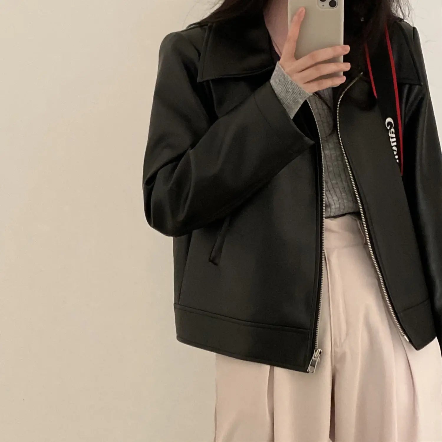 Handsome Cool Girl Versatile Motorcycle Jacket