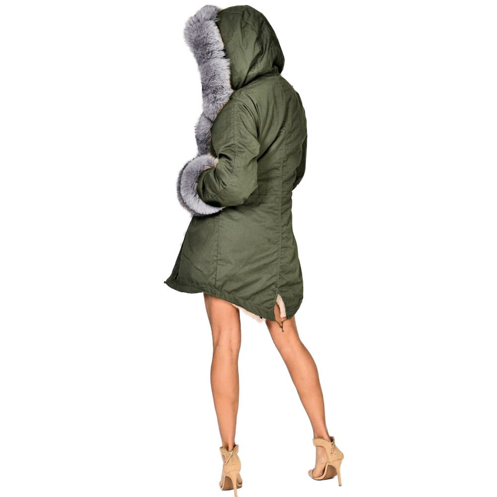 Cotton-padded Jacket Fur Collar Coat Hooded