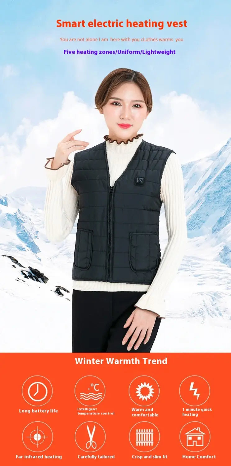 Heating Vest Three-gear Electric Heating Temperature Control Warm Men And Women