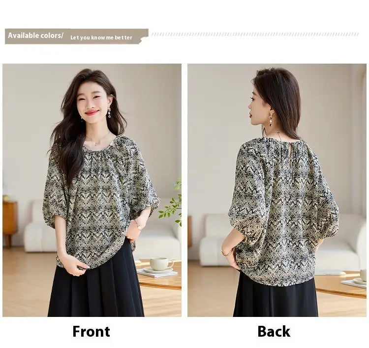 Women’s Loose Slimming 34 Sleeves Shirt