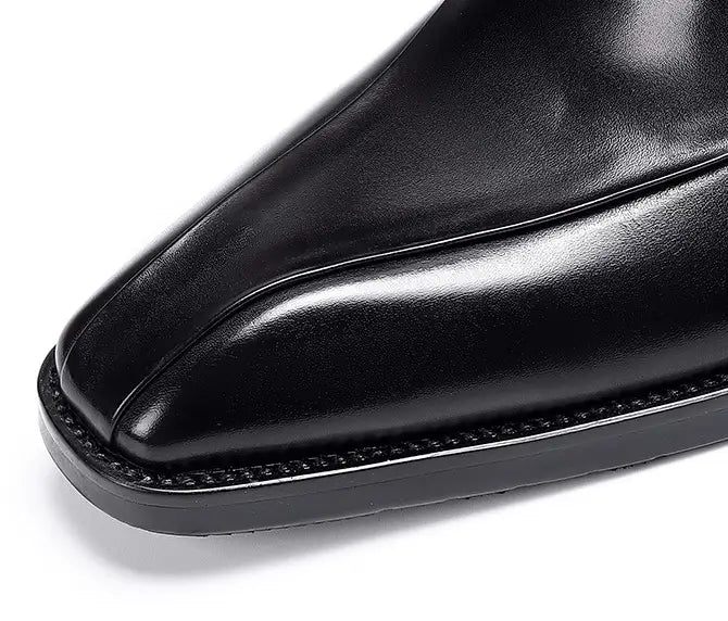 Men’s Genuine Leather Pointed Toe Business Suit