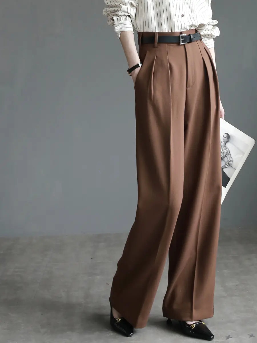 Suit Pants Women’s Slim Wide-leg Pants Mopping Floor Straight-leg Trousers