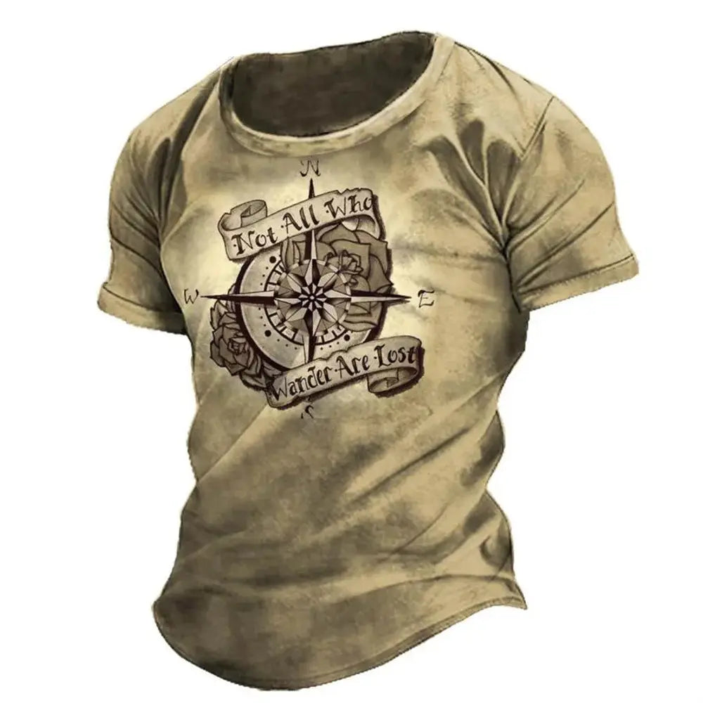 Men’s Casual Loose Short Sleeves T-shirt Round Neck