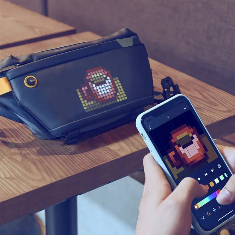 Men’s LED Screen Pixel Crossbody Shoulder Bag