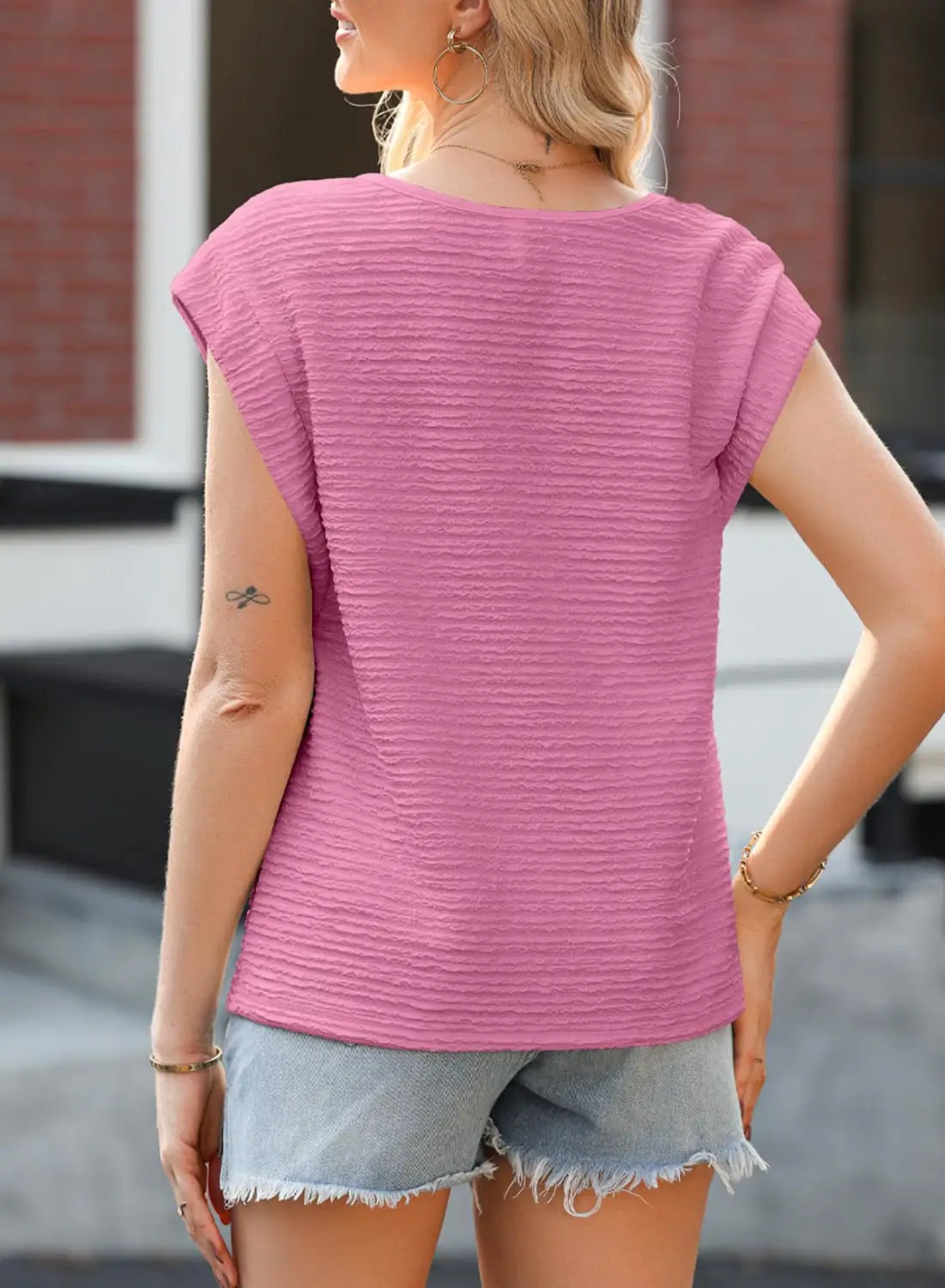 Women’s Diagonal Collar Fashion Casual Short Sleeve Fashion T-shirt