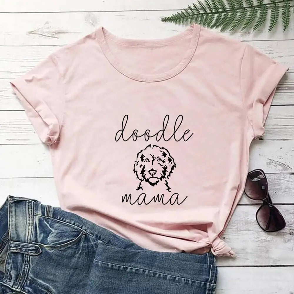 Letter Puppy Printed Short-sleeved Top