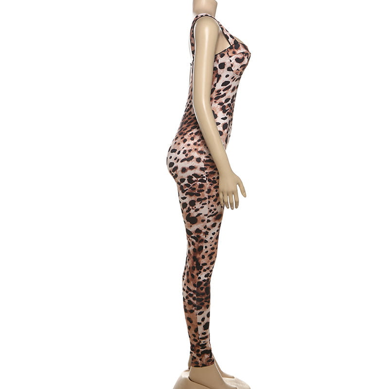 Sexy Backless Print High Waist Tight Hip-lifting Jumpsuit