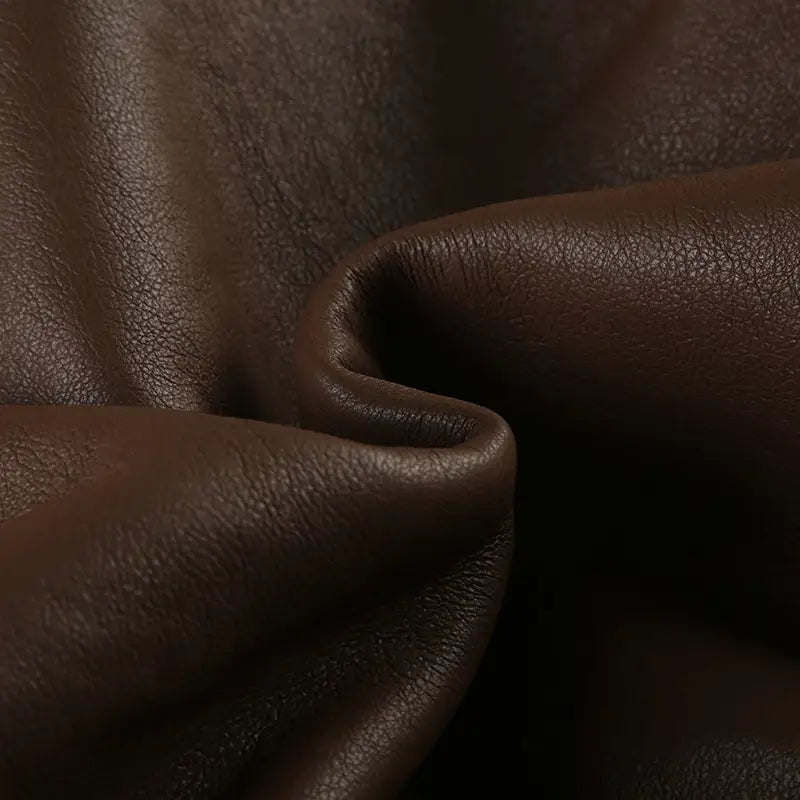 Solid Color Faux Leather Knitted Fur Lapel Zipper Basic Style Street Fashion
