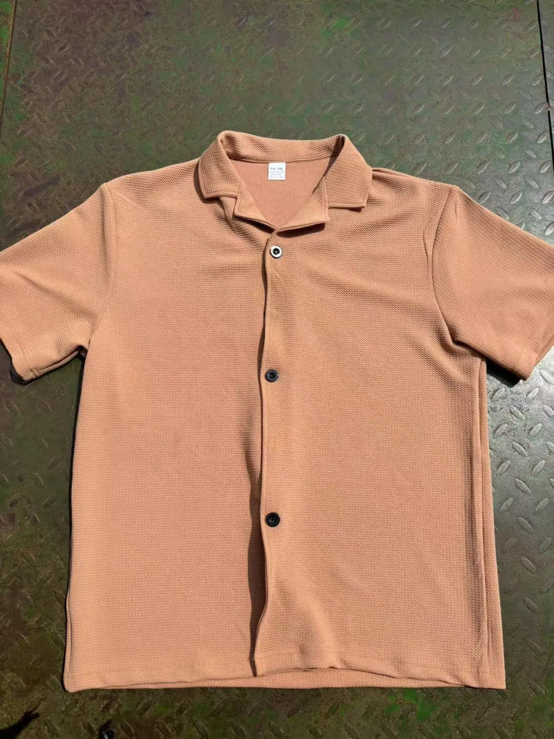 Daily Casual Short Sleeve Cardigan Shirt Men’s Suit Solid Color Summer