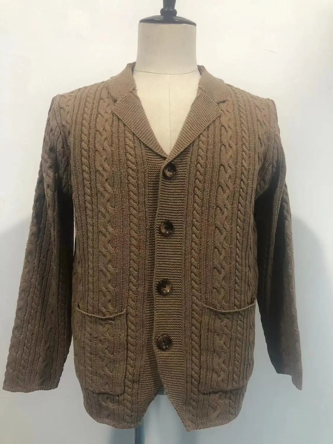 Men’s Casual Long Sleeve Lapel Pocket Sweater