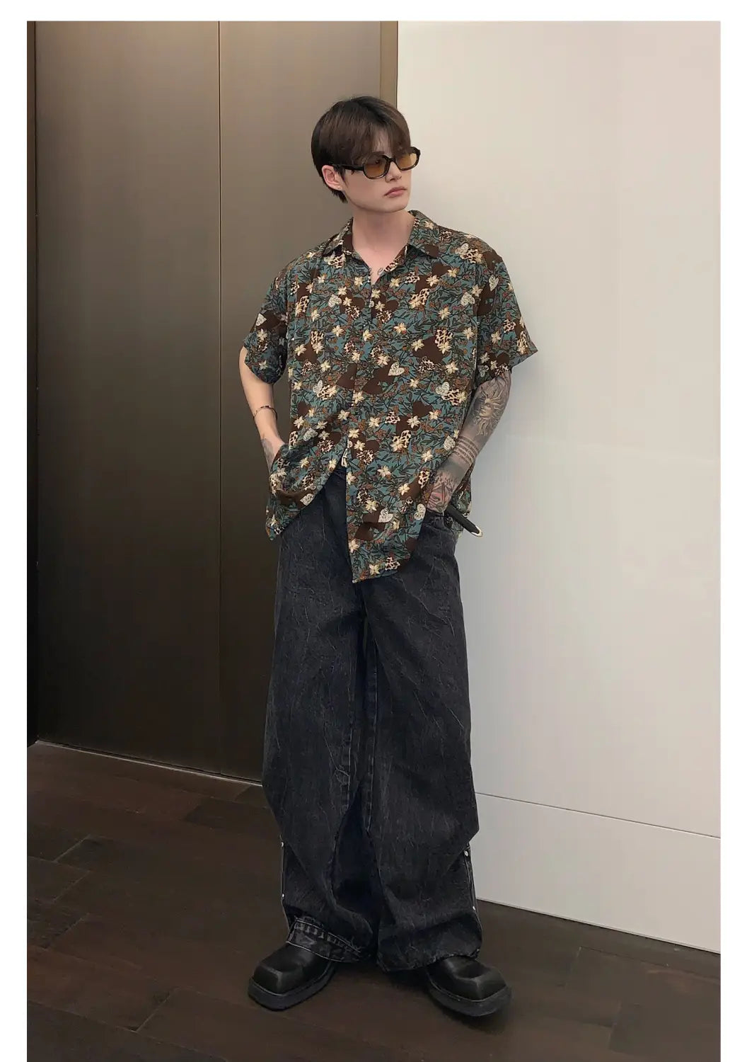 Men’s Shirt Loose Long Sleeve Lapel Shirt