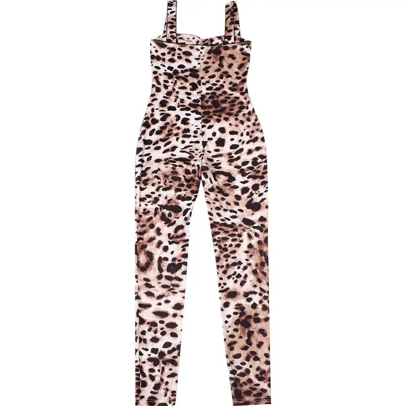 Sexy Backless Print High Waist Tight Hip-lifting Jumpsuit