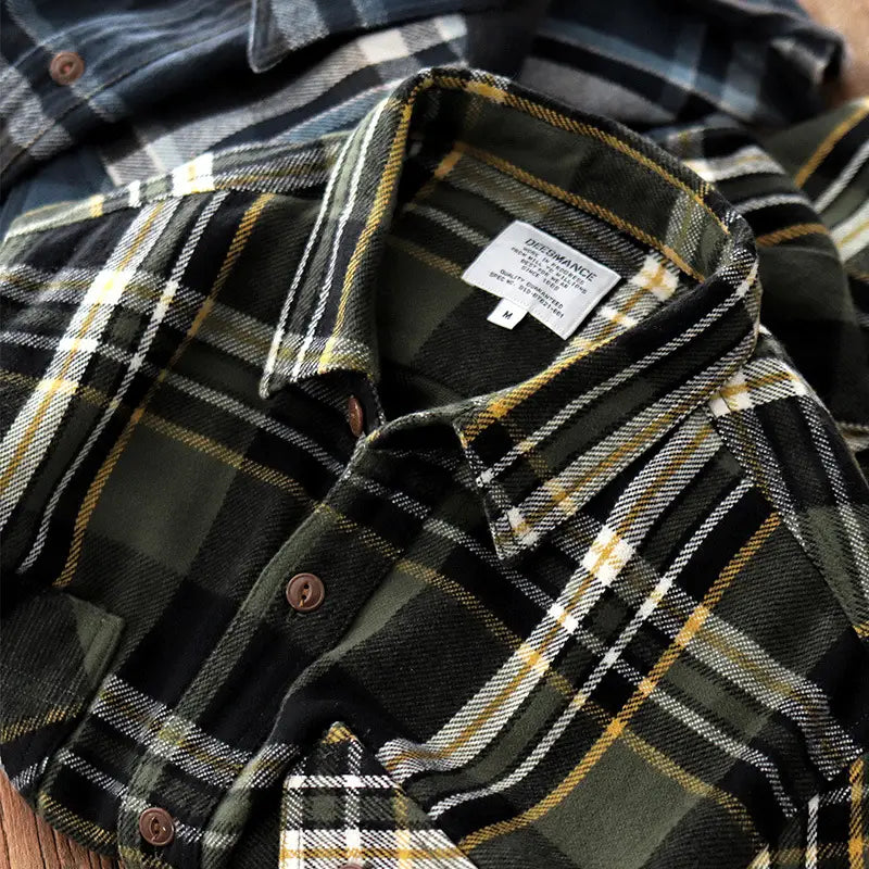 Double-strand Brushed Shirt Coat Spring And Autumn Top Thick American Style