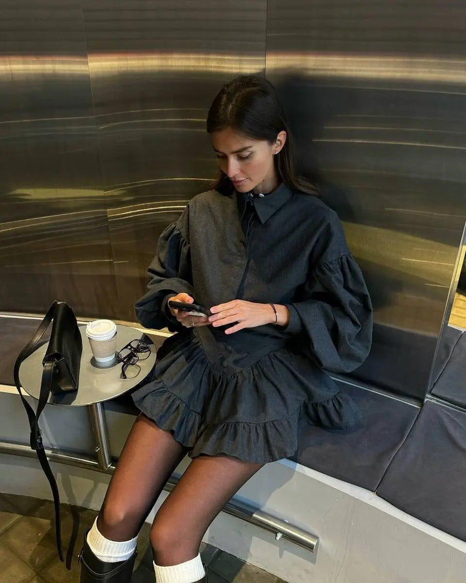 Ruffled Plaid Luxury Clothing for Women