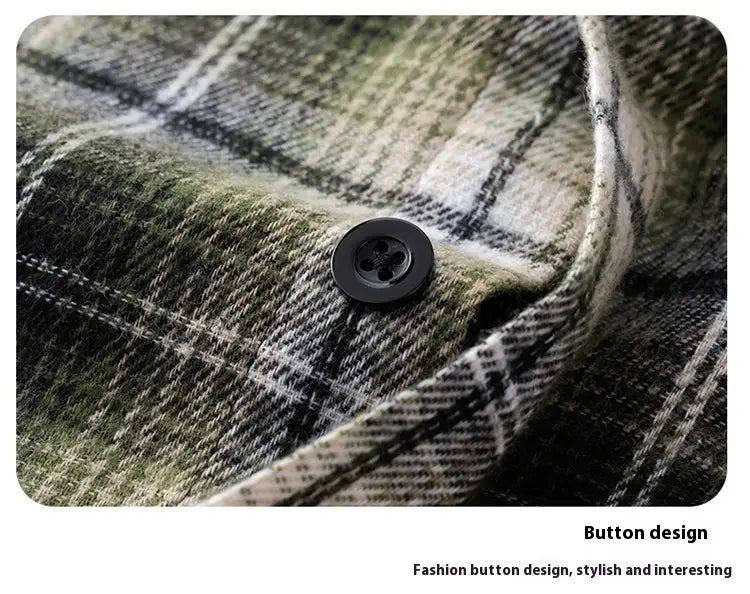 Hooded Men’s And Women’s Same Plaid Shirt Spring And Autumn