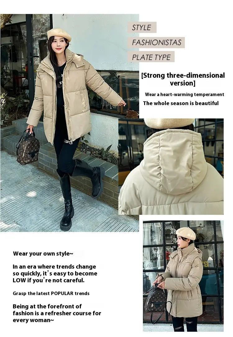 Women’s Mid-length Thickened Minority Fashion Temperament Cotton-padded Jacket