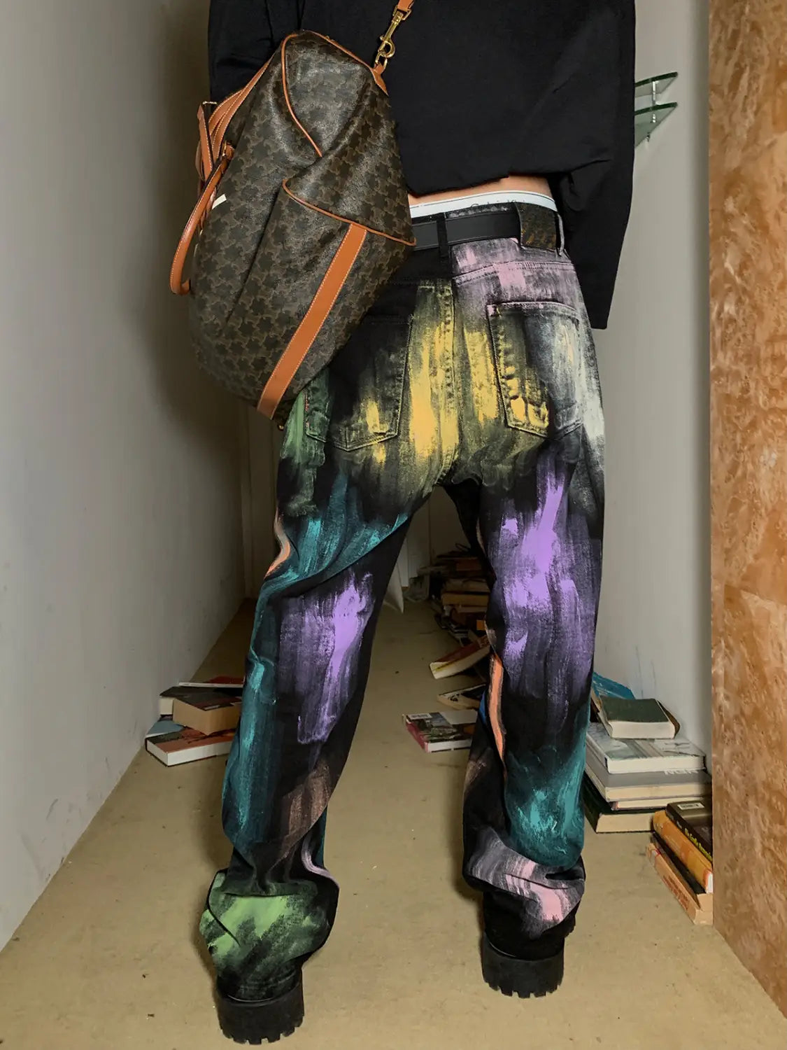 Hand-painted Casual Loose-fitting Jeans