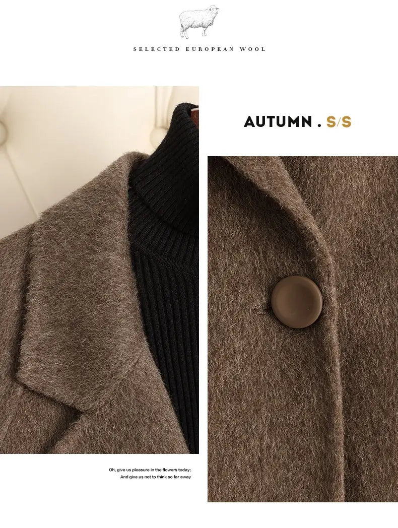 Double-sided Wool Overcoat Women’s Mid-length Woolen Coat