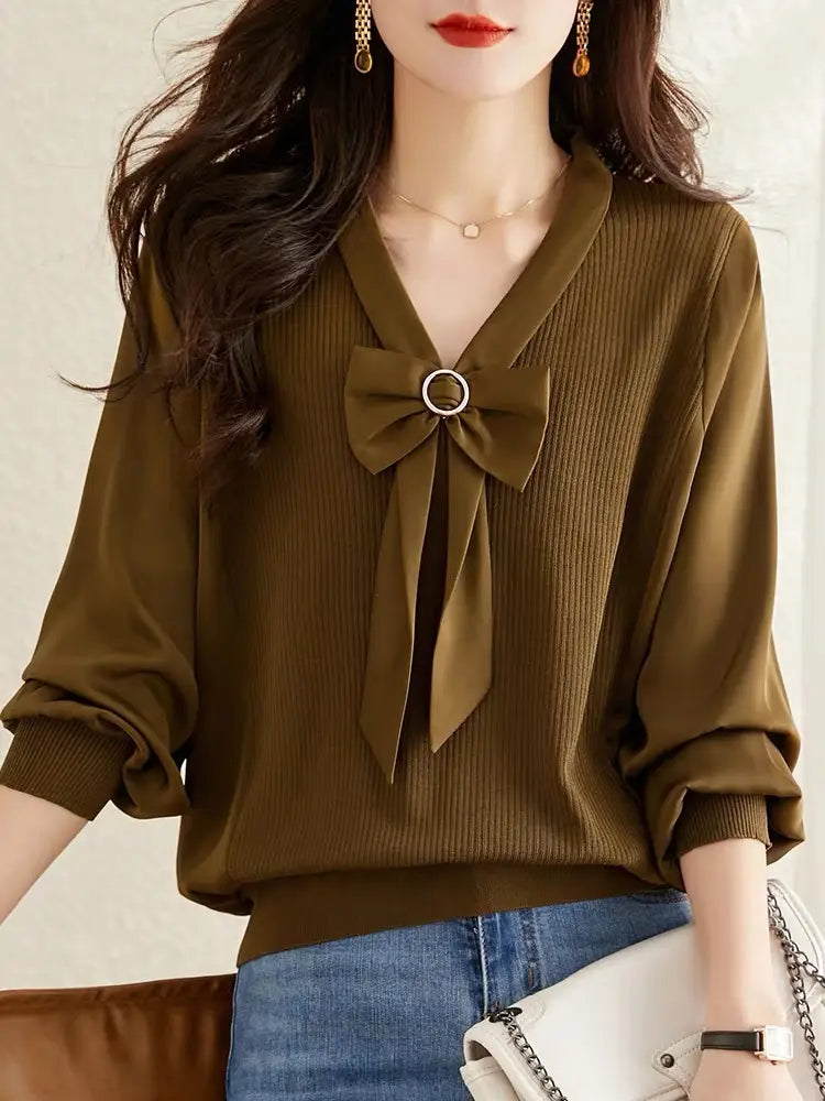 New V-neck Short Temperament Base Sweater