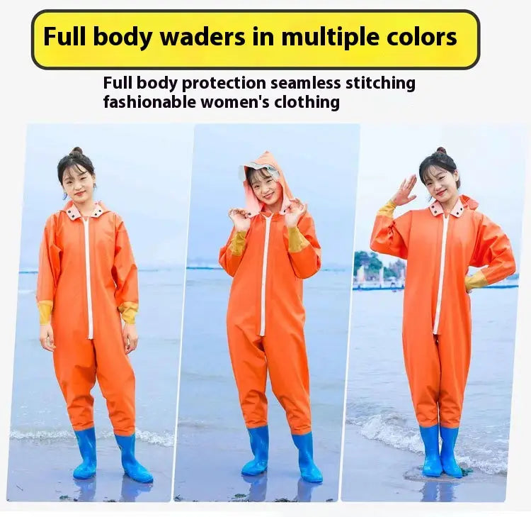 Women’s Thick Waterproof One-piece Half Body Rain Pants