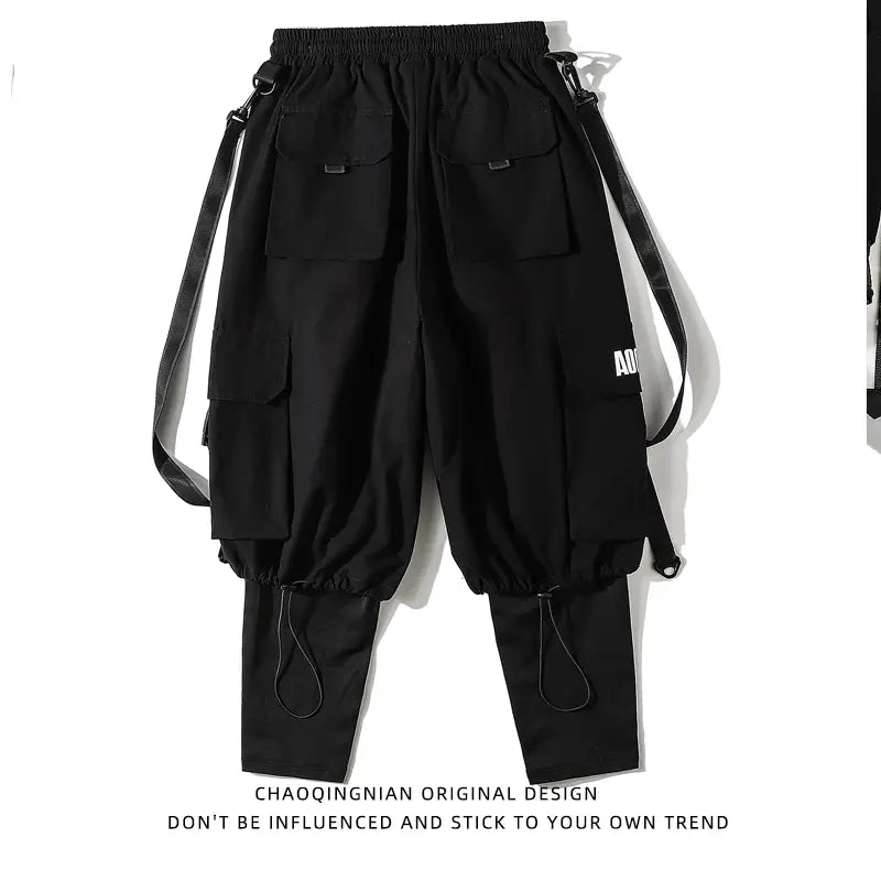 Fake Two-piece Pants Male Functional Wind High Street Trend Overalls