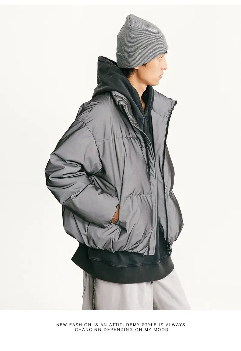 Mechanical Style Winter Down Jacket Women’s White Duck Down Thickened Reflective Coat