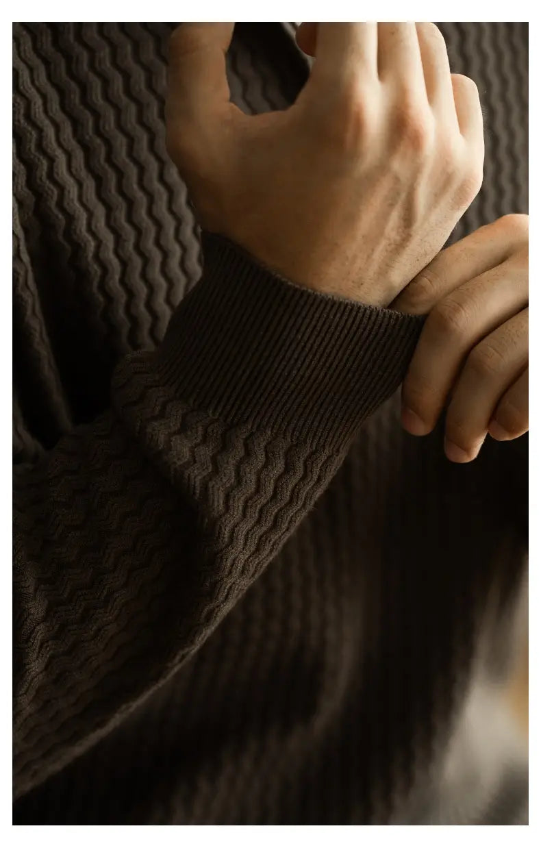 Turtleneck Zipper Sweater Men’s Coat Thick Long Sleeve