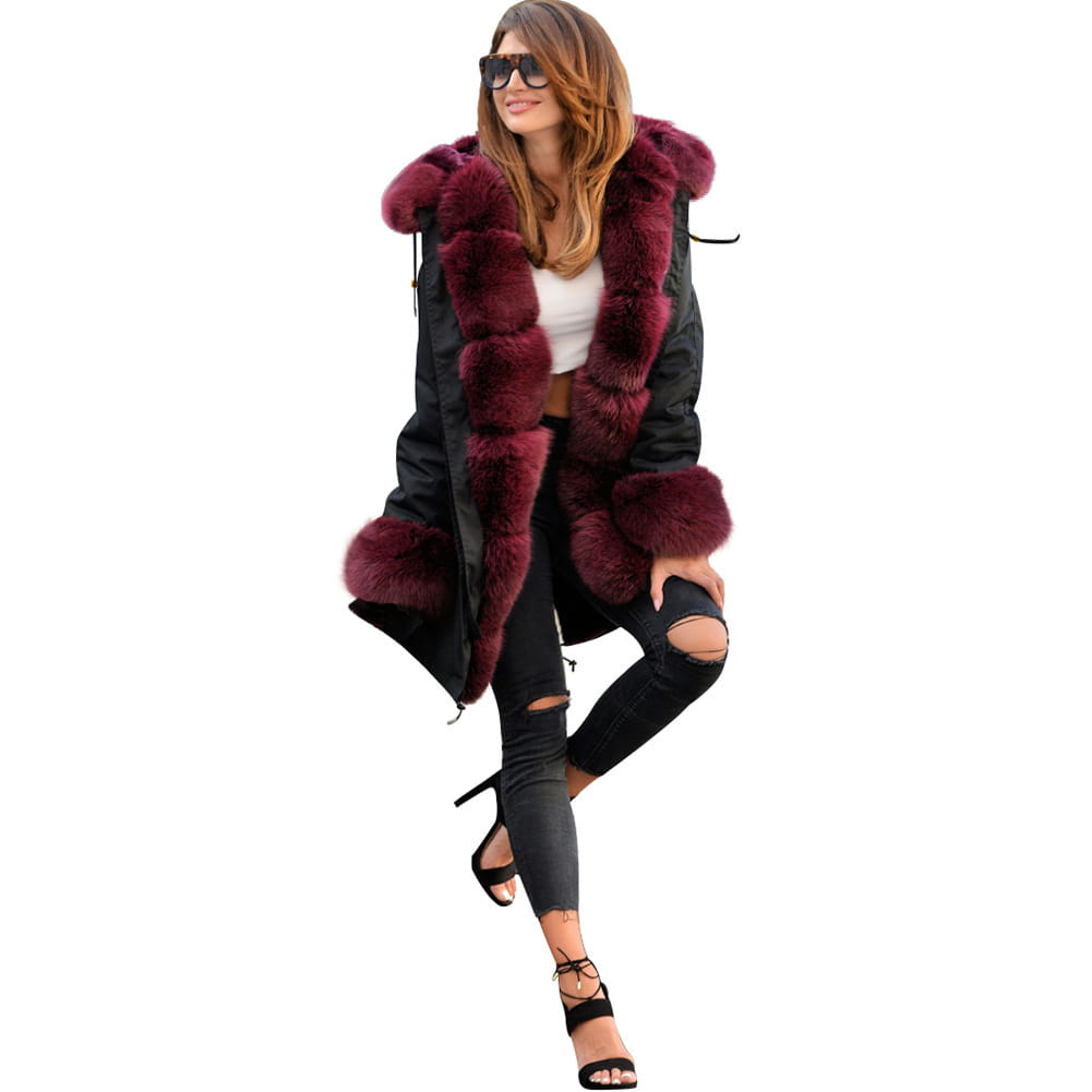 Cotton-padded Jacket Fur Collar Coat Hooded