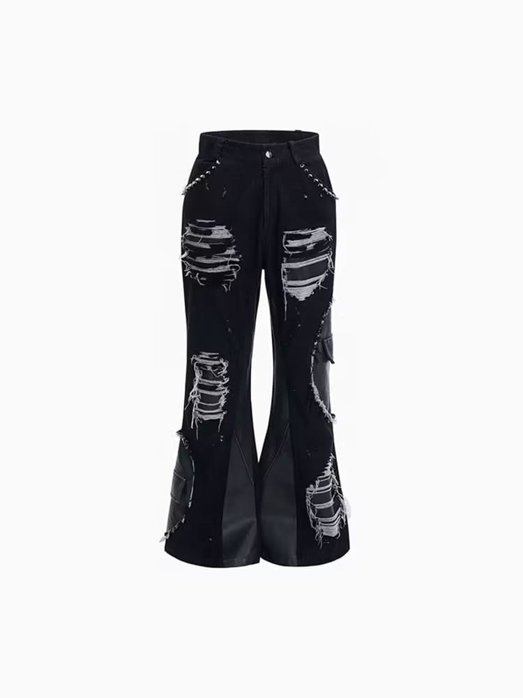 Retro Rivet Stitching Skinny Jeans