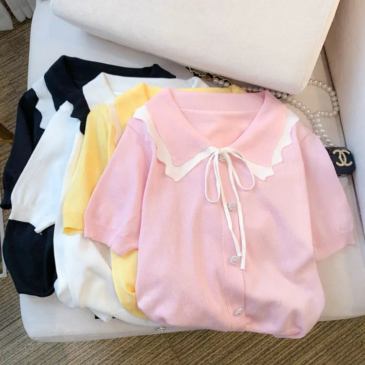 Women’s Design Short Sleeve Bow T-shirt