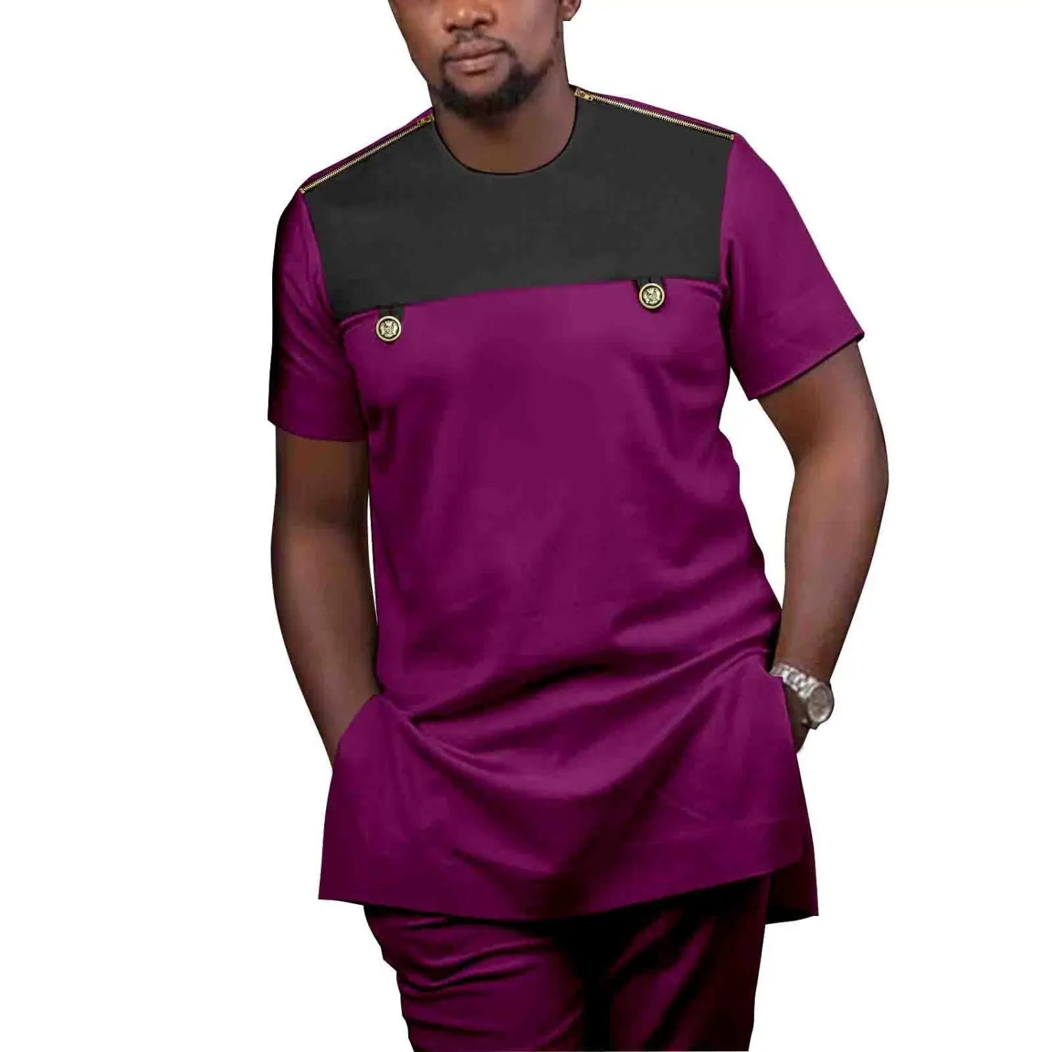 New Ethnic Printing Batik Cotton Men’s Leisure Suit