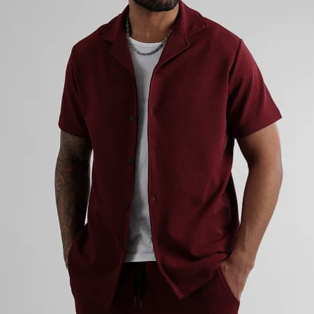 Daily Casual Short Sleeve Cardigan Shirt Men’s Suit Solid Color Summer
