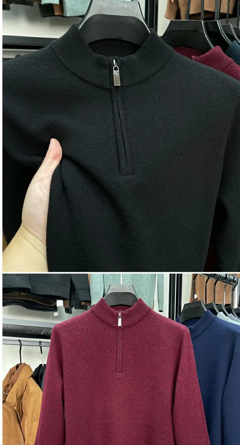 Casual Half Zipper Thermal Knitwear Coat