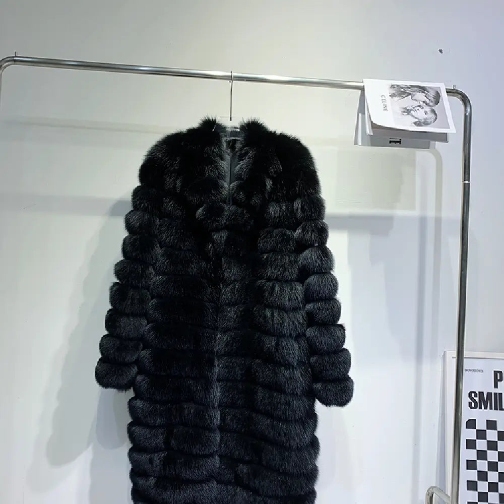 Men’s Real Fur Long Fur Coat Winter