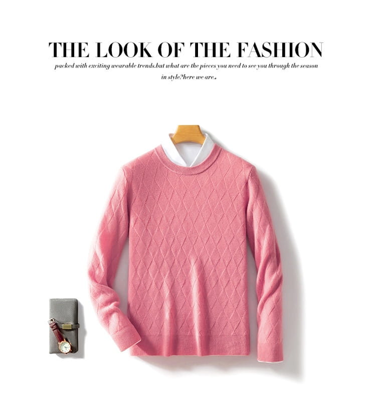Pure Wool Sweater Men’s Loose Round Neck Sweater Casual Thickening Knitted Bottoming Shirt