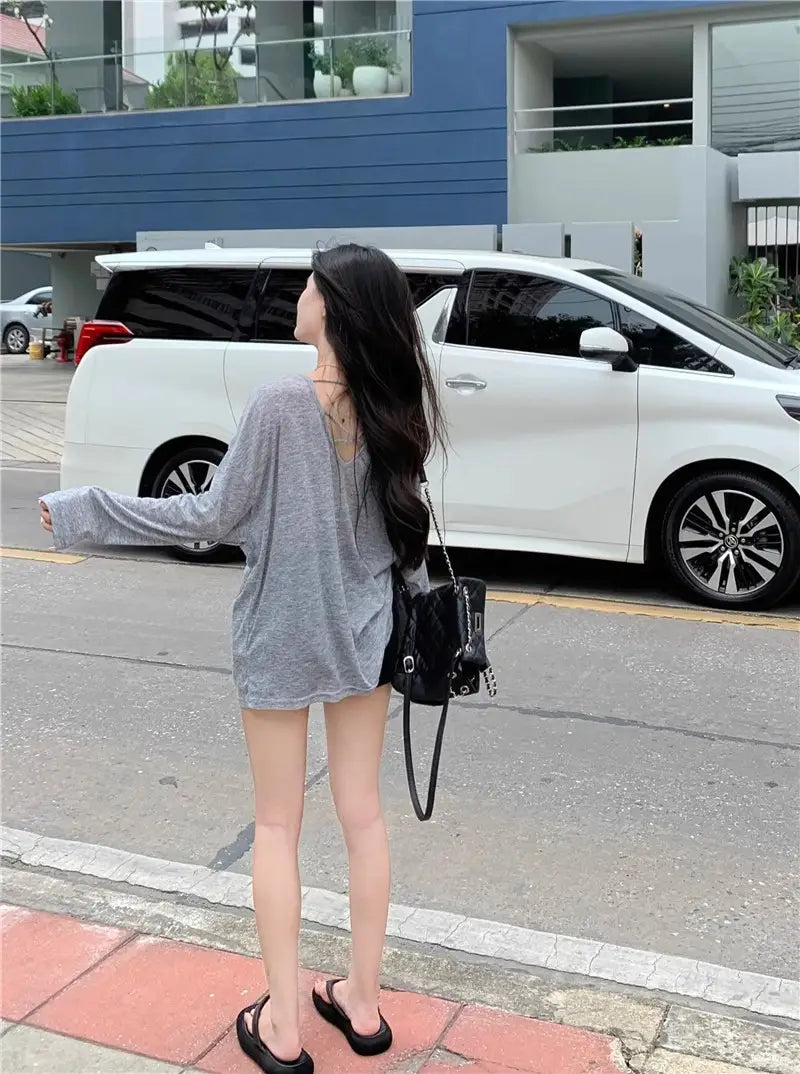 Blue Sweet Hot Girl Sun Protection Top