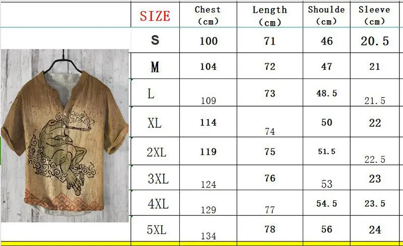 Men’s Loose Casual 3D Printed Shirt Short Sleeved