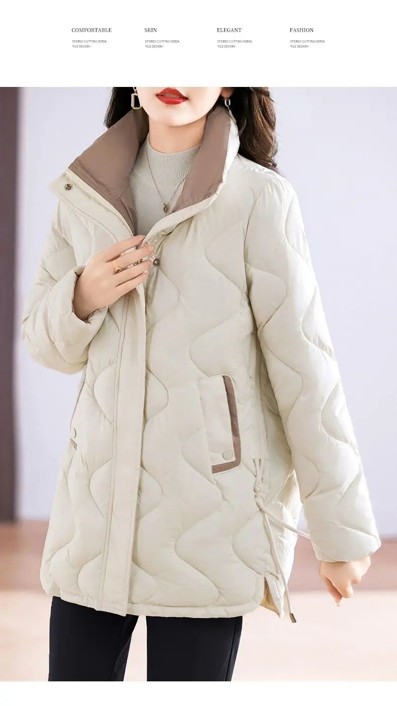 Mid-length Loose And Simple Cotton-padded Coat