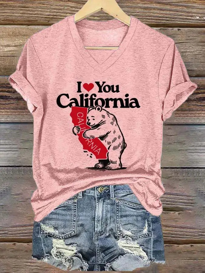 Women’s V-neck Polyester T-shirt