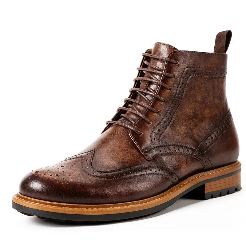 Casual Men’s Leather Round Toe Martin Boots