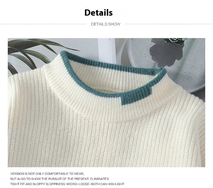 Men’s Fashion Colorblock Knitwear Winter