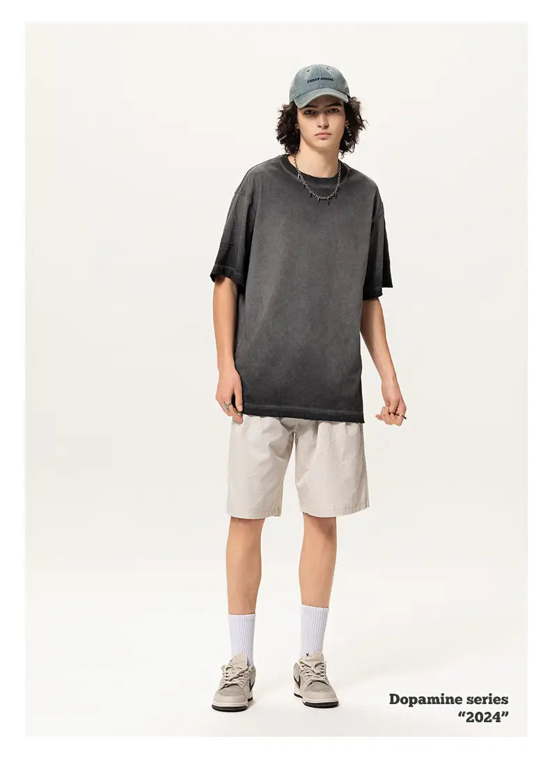 Street Dopamine Pure Cotton Washed Old Short Sleeve