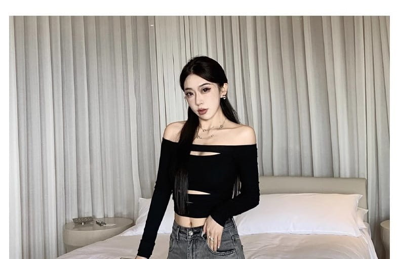 Gradient Color Big Ripped Hot Girl Wide Leg Jeans For Women