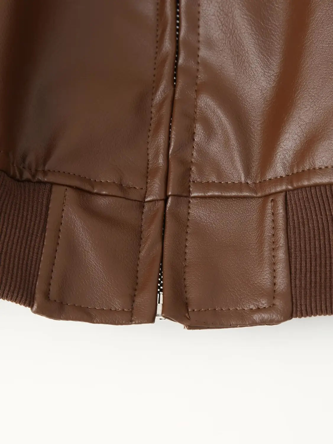 Short Jacket Fried Street Leather Clothing With Stand Collar Coat